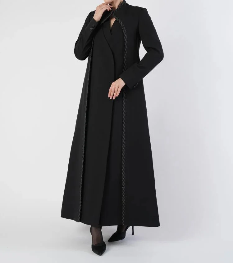 Black Blazer with Pinstripe Detailing