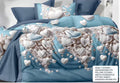 Blue Hearts & Pearls Cotton Bedsheet Set – 6 Piece