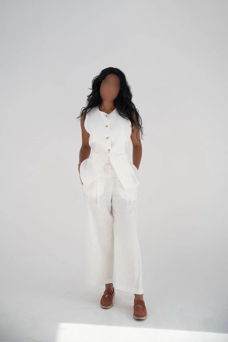 White vest and pants set