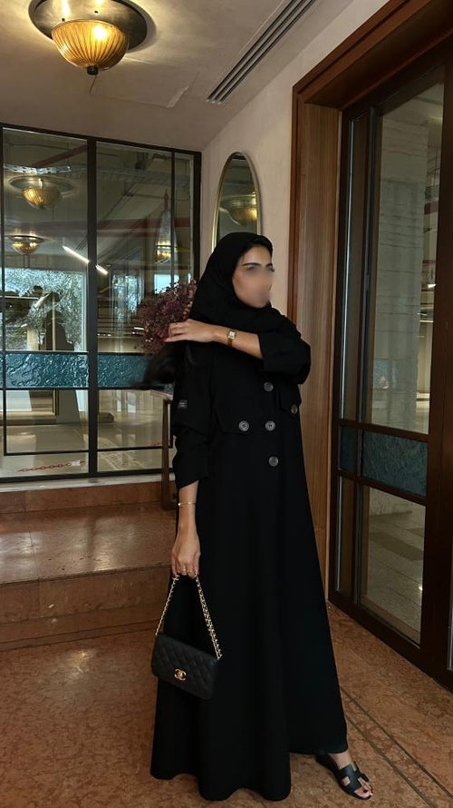 Black Coat Design with button details