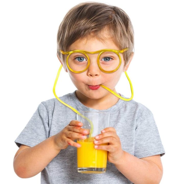 Party Time Silly Straws – Fun Wearable Eyeglasses Drinking Straw for Kids & Parties