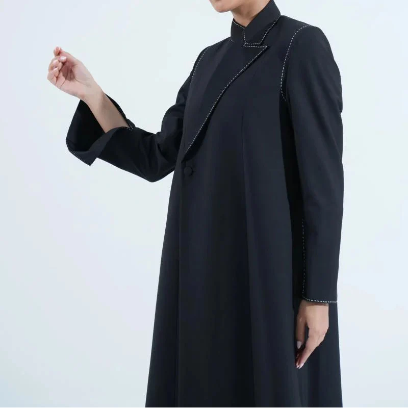 Hand-Embroidered Blazer Abaya