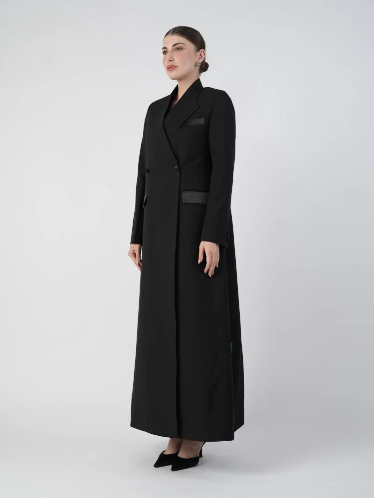 Classic formal blazer with satin overlay