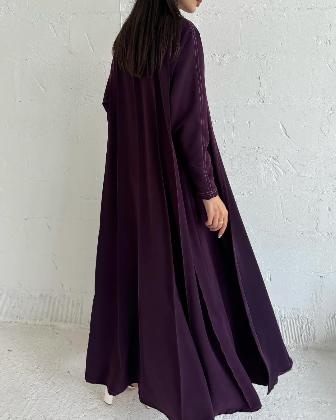 Purple abaya with thread work