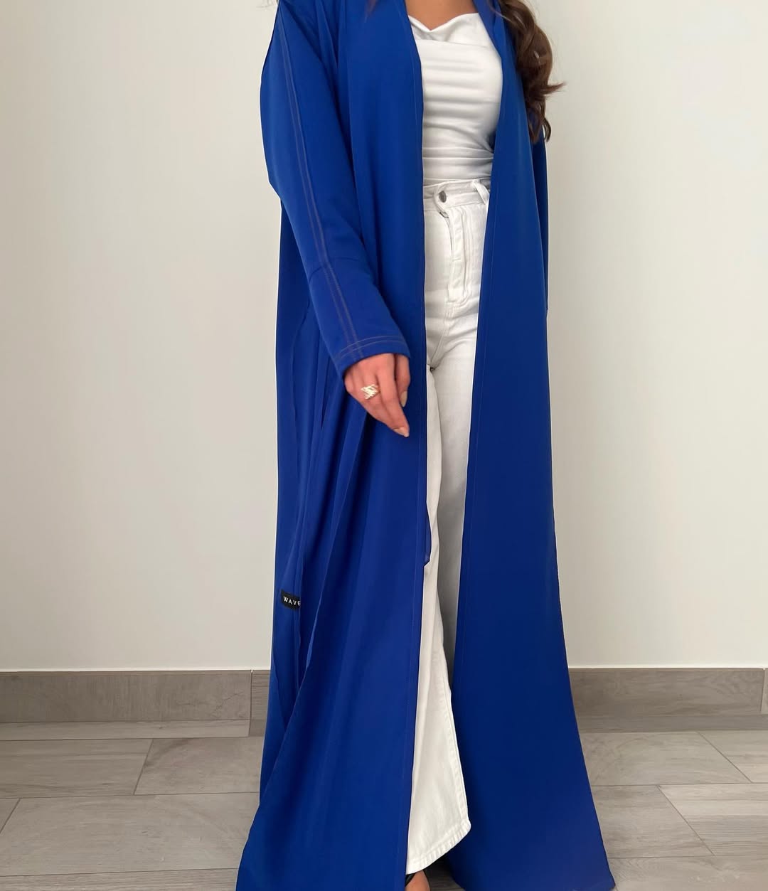 Blue abaya with thread work