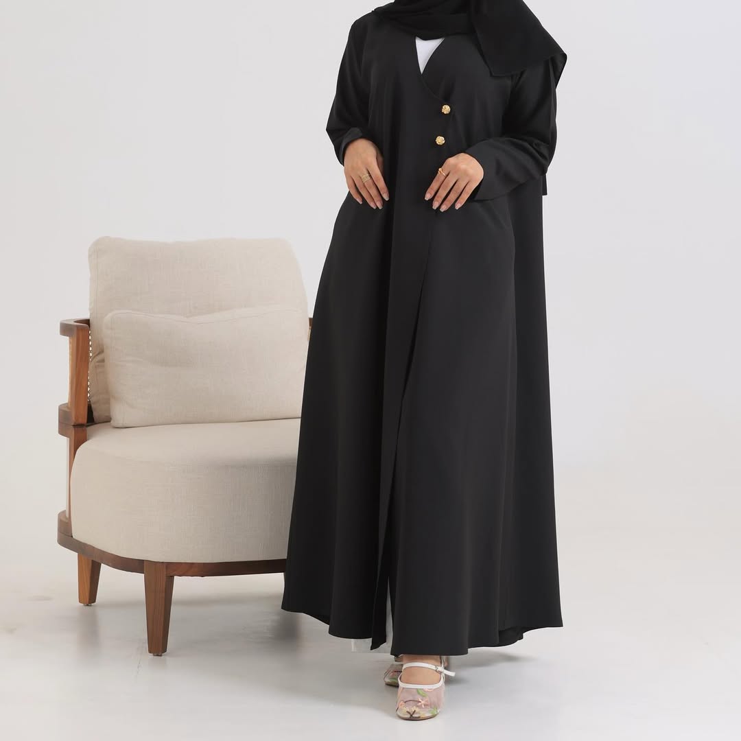 Black Crepe Cloche Abaya