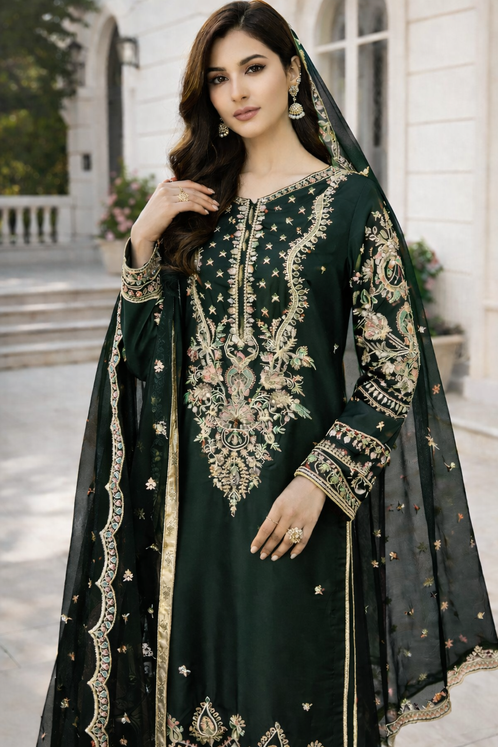 Premium Embroidered 3-Piece Suit – 4 Elegant Colors Available