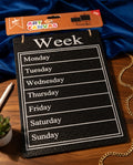 Elegant Black Glitter Weekly Planner Board | Reusable Family Schedule | Kitchen Wall Hanging Organizer