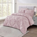 Romantic Blush Pink Paisley Jacquard Duvet Cover Set – Soft Feminine Bedding
