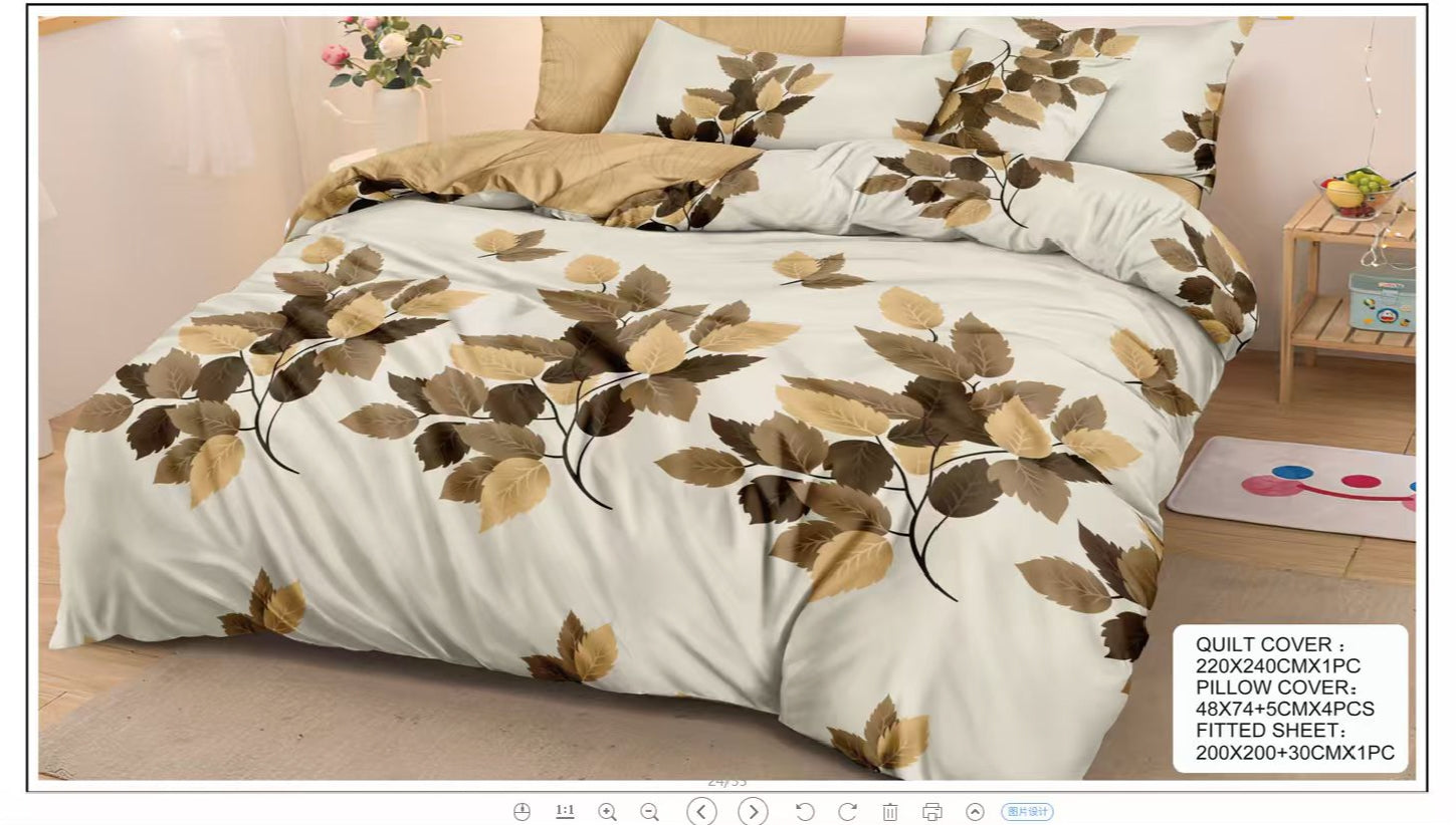Premium 6-PC King Bedding Ensemble: Ultra-Soft Quilt & Sheet Set (Design 14)