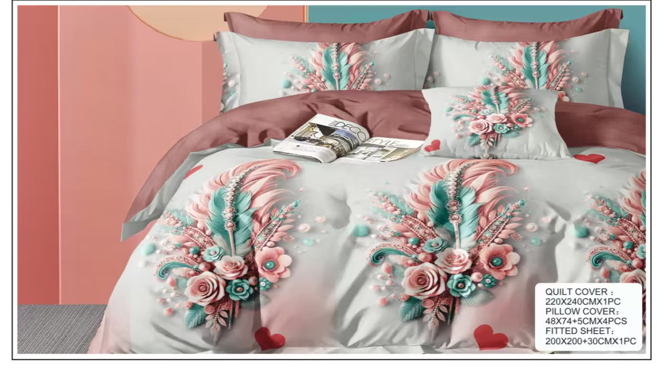 Luxurious Ultra-Soft Premium Bed Sheet Set with Matching Pillow Covers - 6 piece Set (DS21)