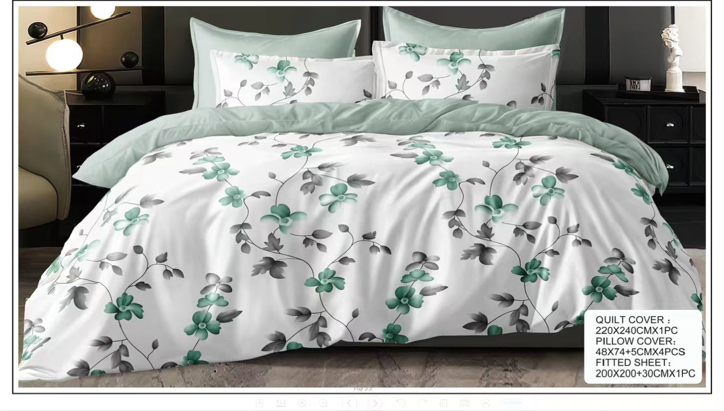 Premium 6-PC King Bedding Ensemble: Ultra-Soft Quilt & Sheet Set (Design 7)