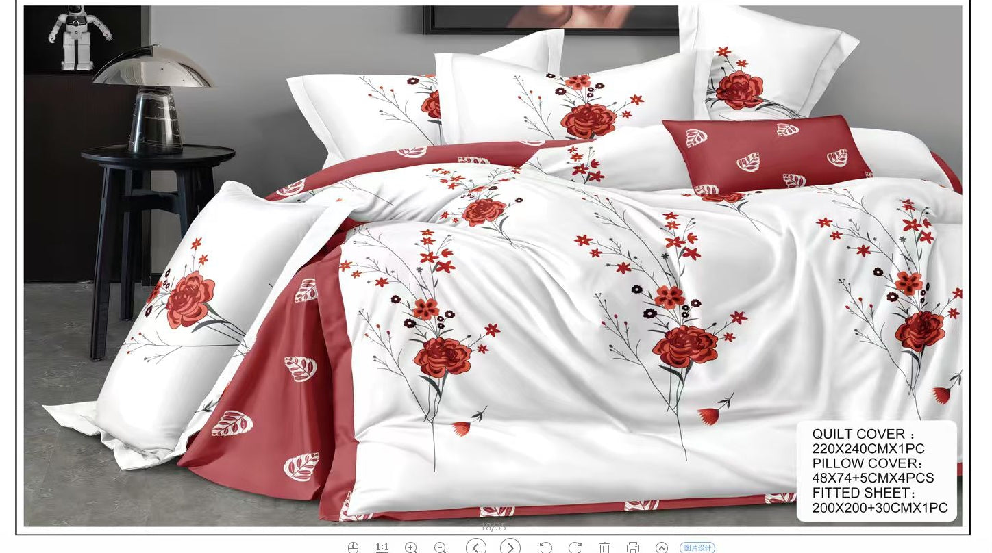 Premium 6-PC King Bedding Ensemble: Ultra-Soft Quilt & Sheet Set (Design 15)
