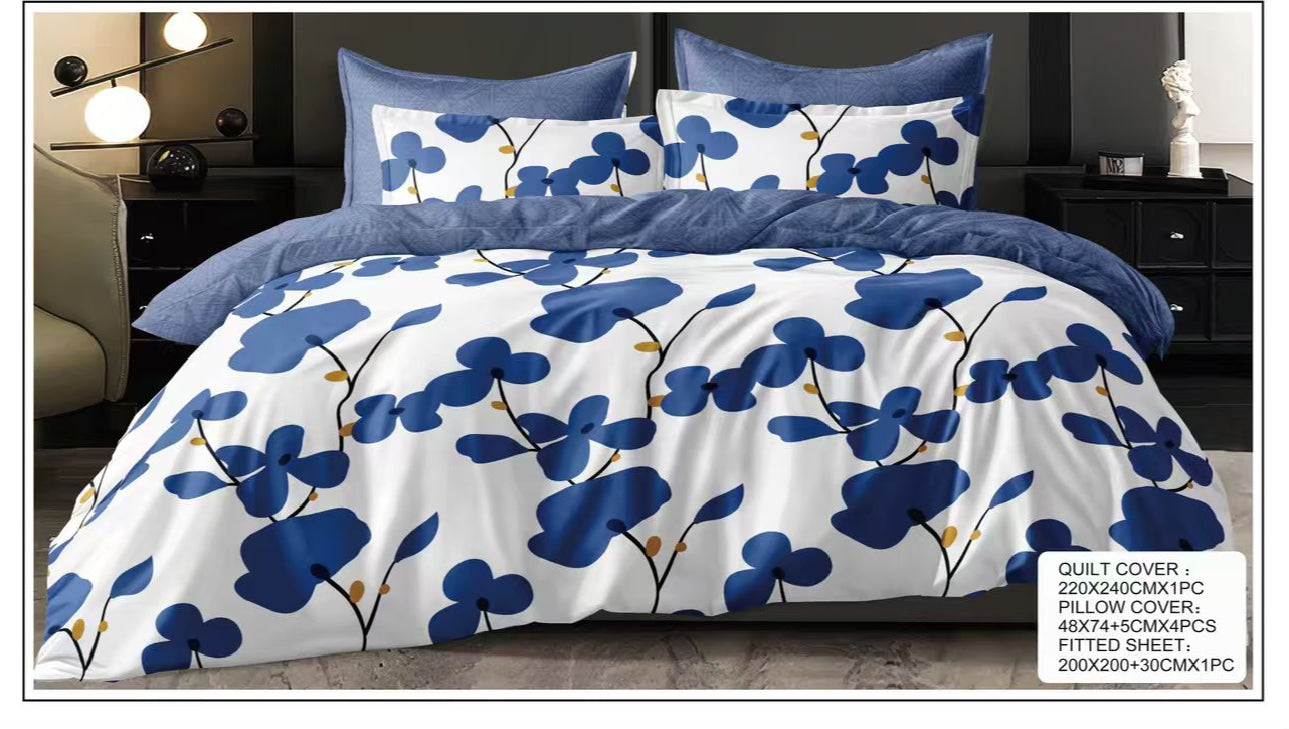 Premium 6-PC King Bedding Ensemble: Ultra-Soft Quilt & Sheet Set (Design 13)