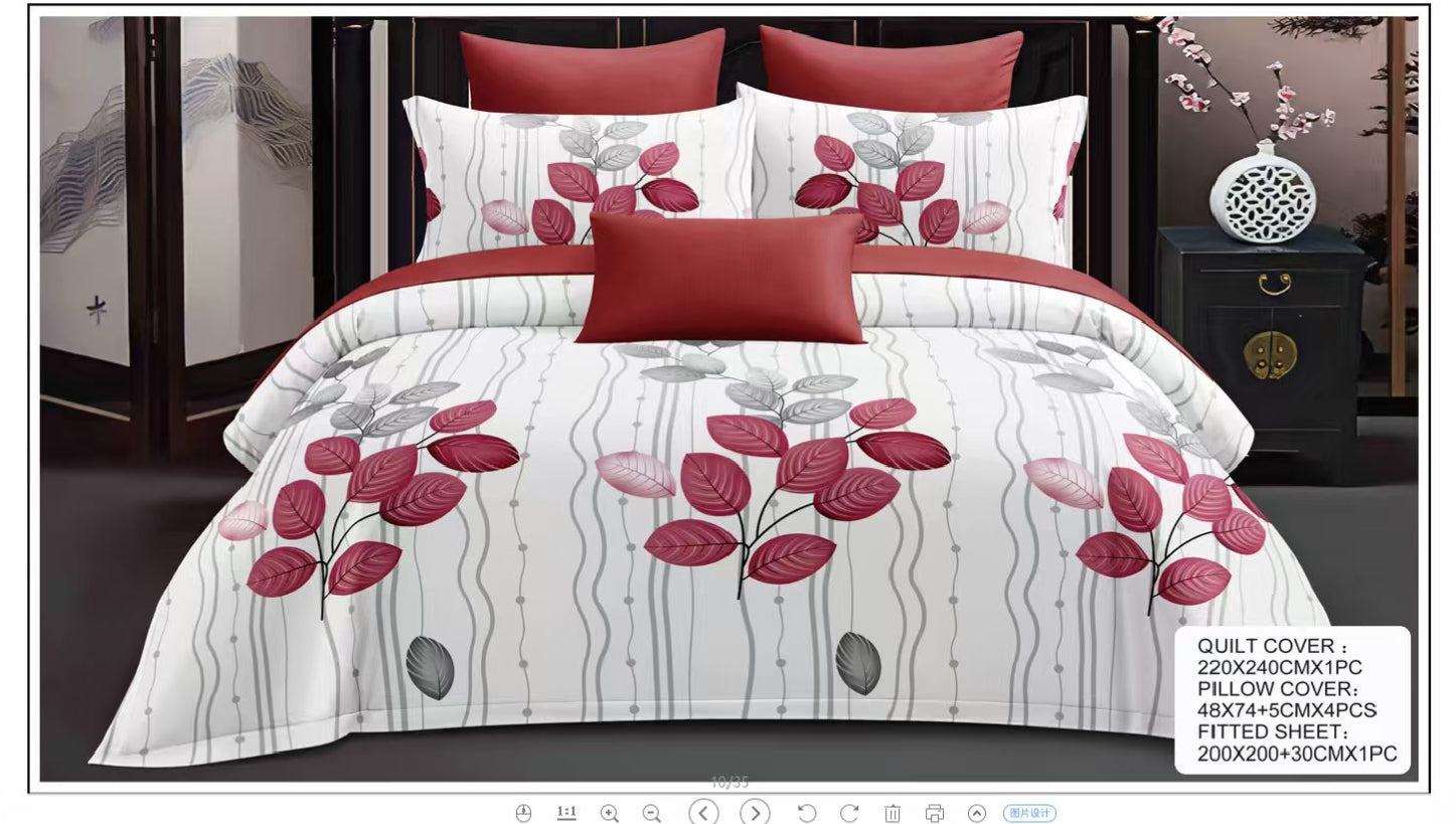 Premium 6-PC King Bedding Ensemble: Ultra-Soft Quilt & Sheet Set (Design 4)