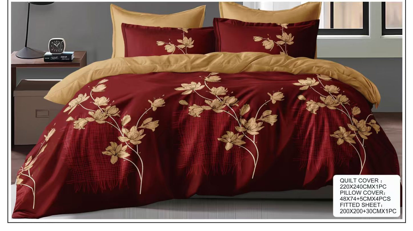 Premium 6-PC King Bedding Ensemble: Ultra-Soft Quilt & Sheet Set (Design 5)