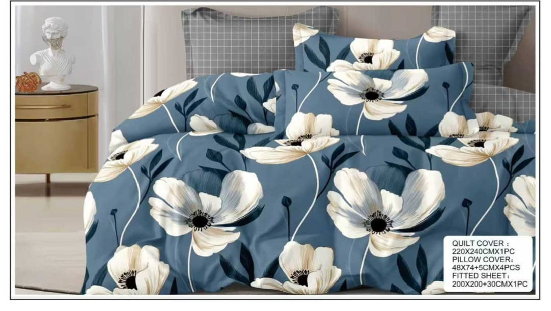 Premium 6-PC King Bedding Ensemble: Ultra-Soft Quilt & Sheet Set (Design 6)
