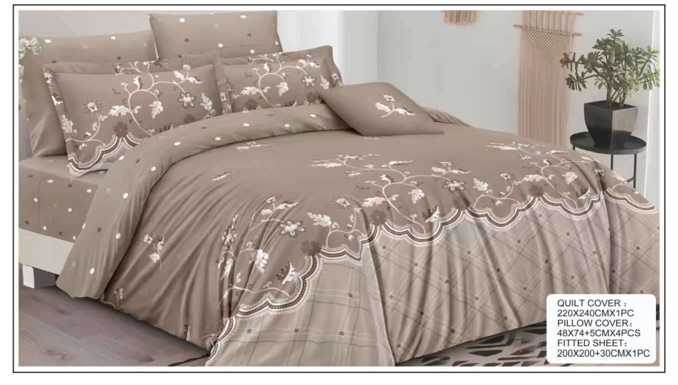 Luxurious Ultra-Soft Premium Bed Sheet Set with Matching Pillow Covers - 6 piece Set (DS31)