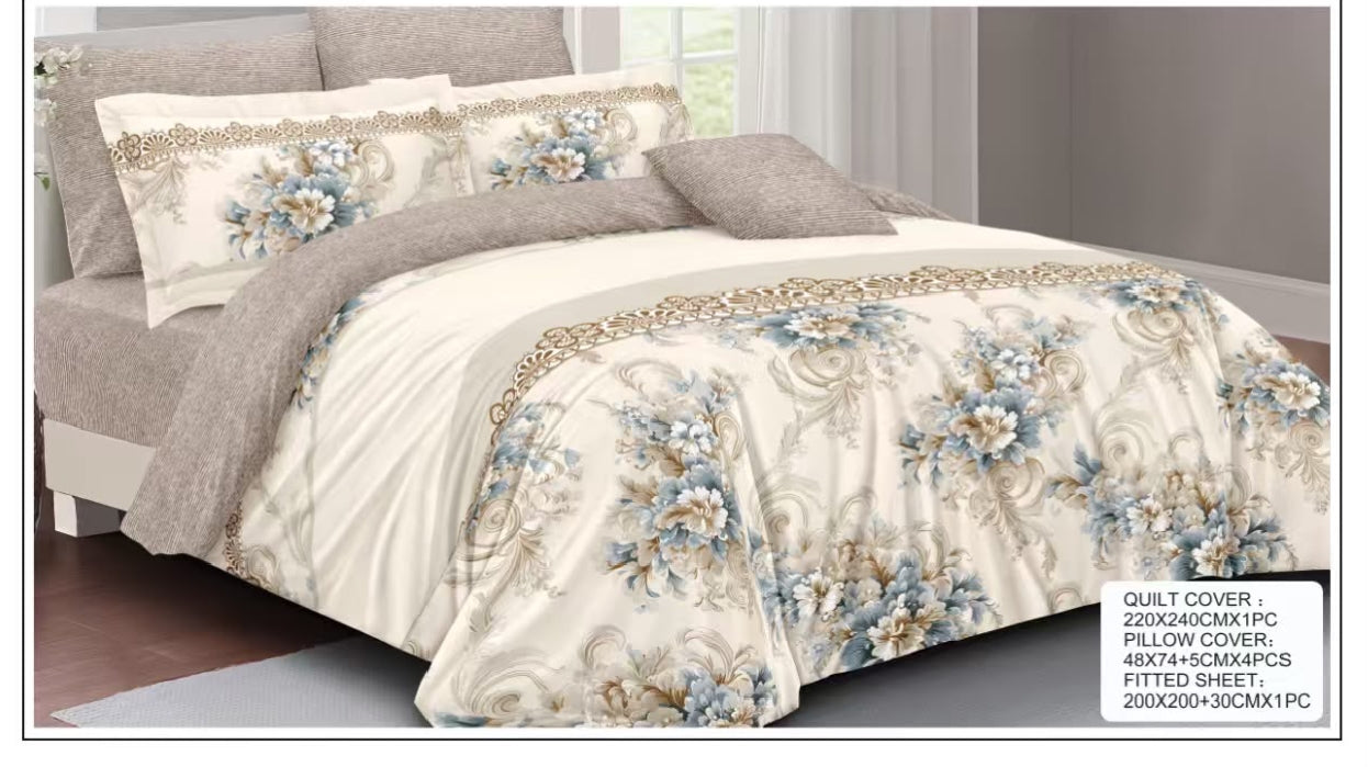 Luxurious Ultra-Soft Premium Bed Sheet Set with Matching Pillow Covers - 6 piece Set (DS18)