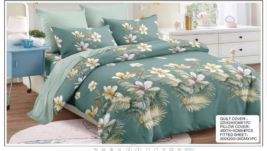 Premium 6-PC King Bedding Ensemble: Ultra-Soft Quilt & Sheet Set (Design 17)