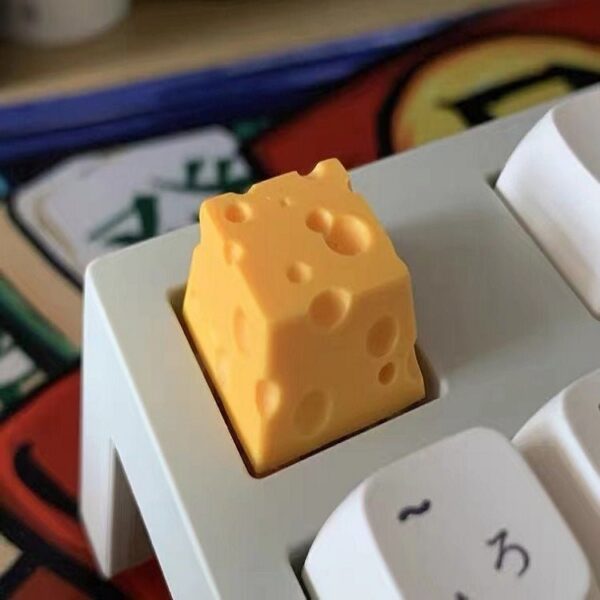 Cute Personality Resin Cheese Key Cap - Image 3